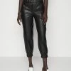 DRYKORN RASE - Leather Trousers - Schwarz