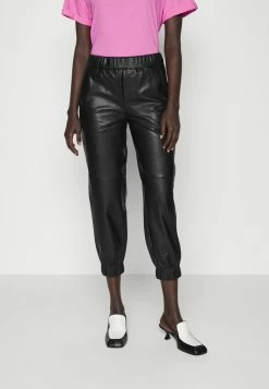 DRYKORN RASE - Leather Trousers - Schwarz