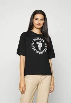 DRYKORN FIENE - Print T-shirt - Black