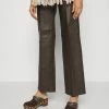 DRYKORN ALOUD - Leather Trousers - Brown