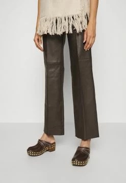 DRYKORN ALOUD - Leather Trousers - Brown